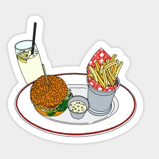 Burger, Chips and Lemonade Sticker